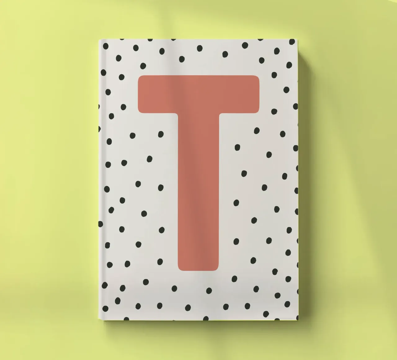 Initial T on dot pattern - Scandinavian style notebook by KidzStudio