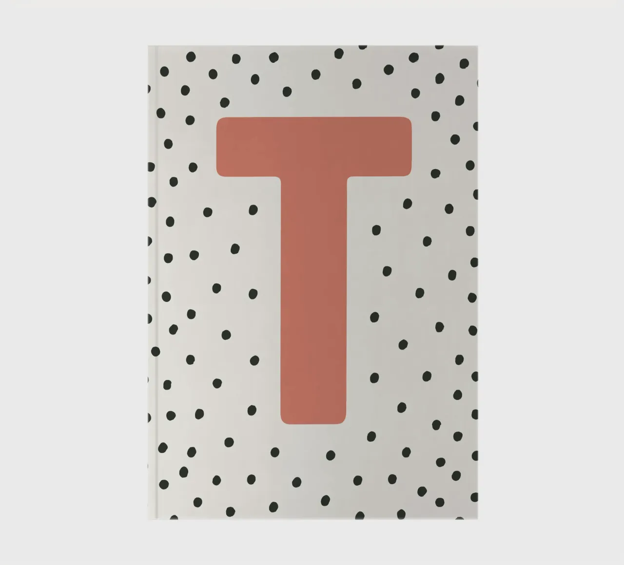 Initial T on dot pattern - Scandinavian style notebook by KidzStudio