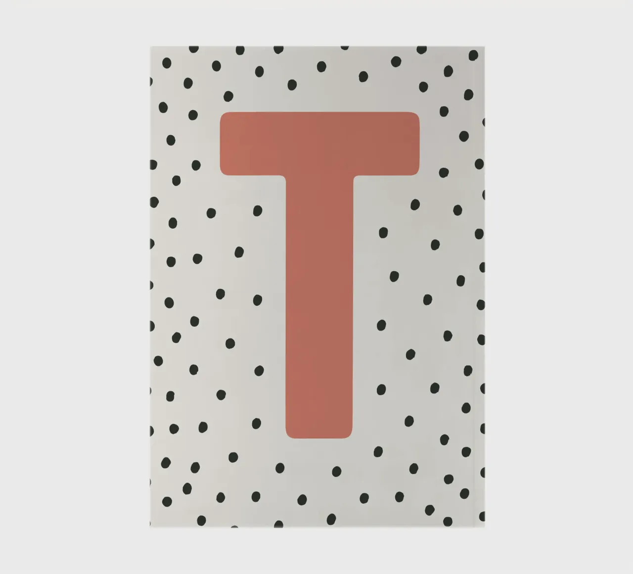 Initial T on dot pattern - Scandinavian style notebook by KidzStudio