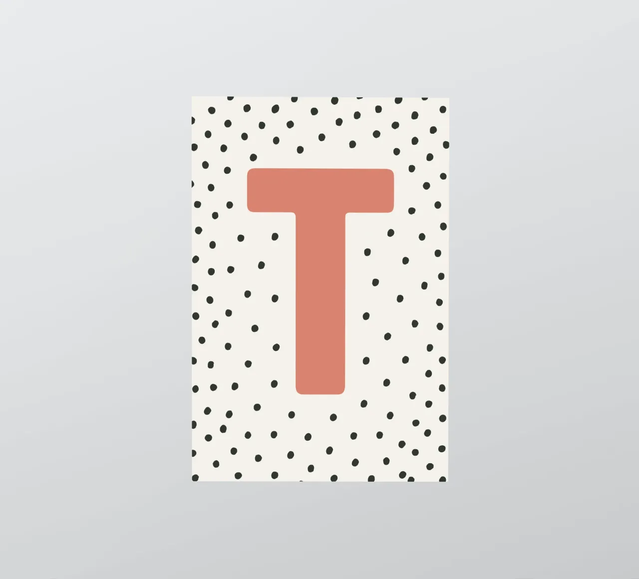 Initial T on dot pattern - Scandinavian style sticker by KidzStudio