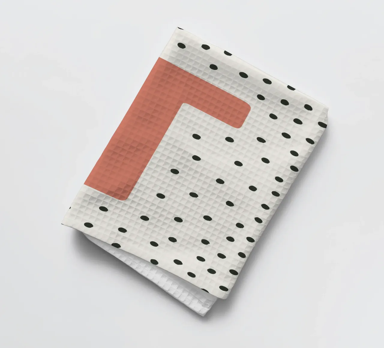 Initial T on dot pattern - Scandinavian style tea towel by KidzStudio