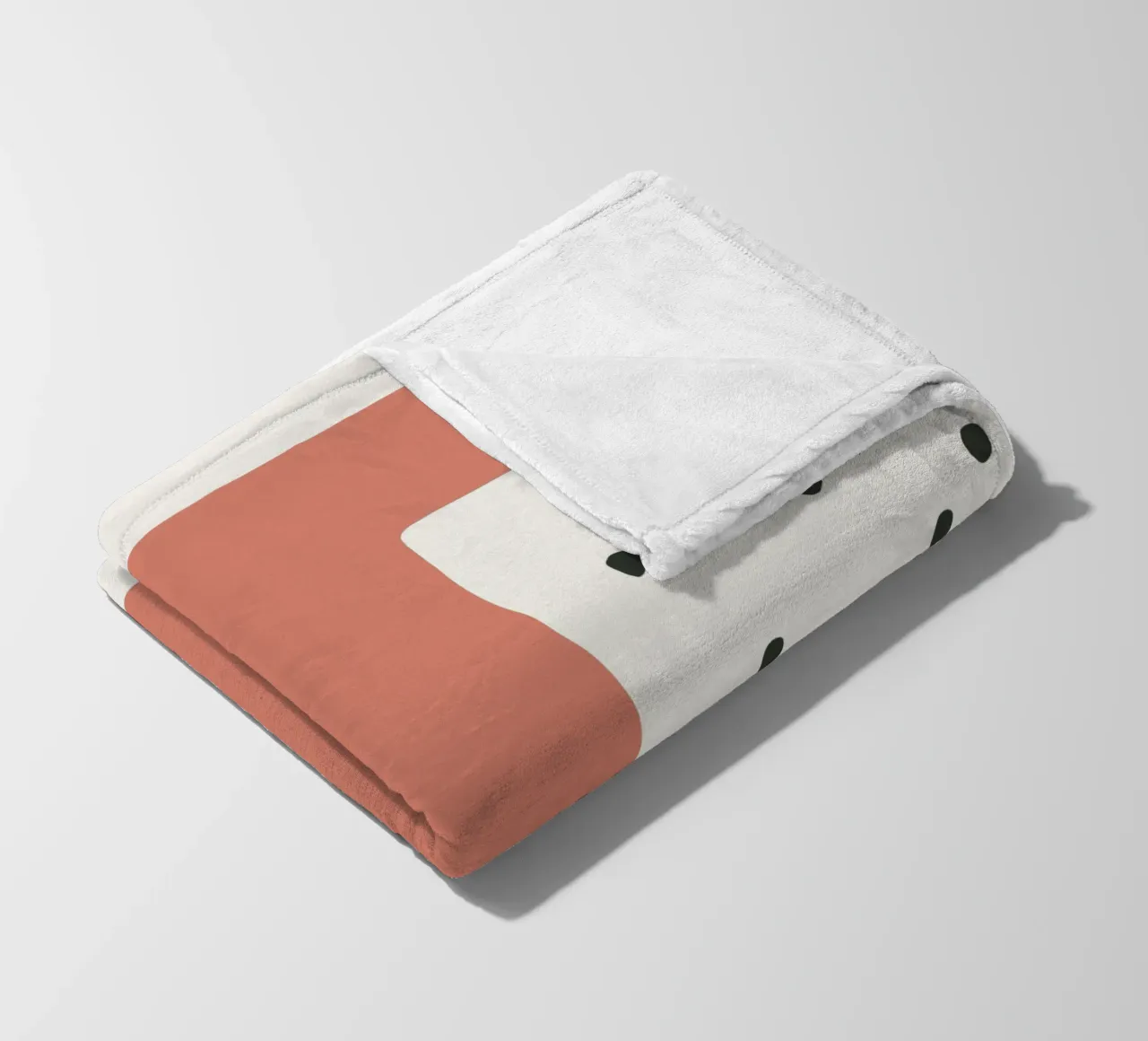 Initial T on dot pattern - Scandinavian style fleece blanket by KidzStudio