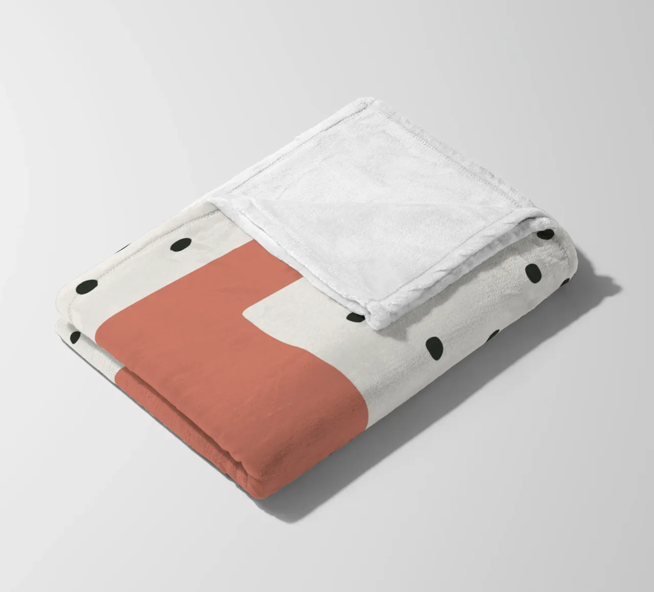 Initial T on dot pattern - Scandinavian style fleece blanket by KidzStudio