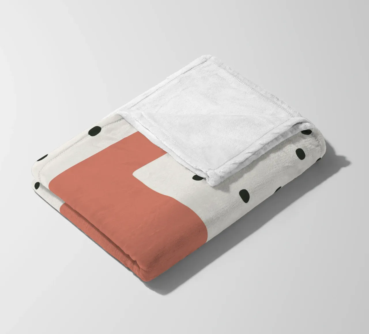 Initial T on dot pattern - Scandinavian style fleece blanket by KidzStudio