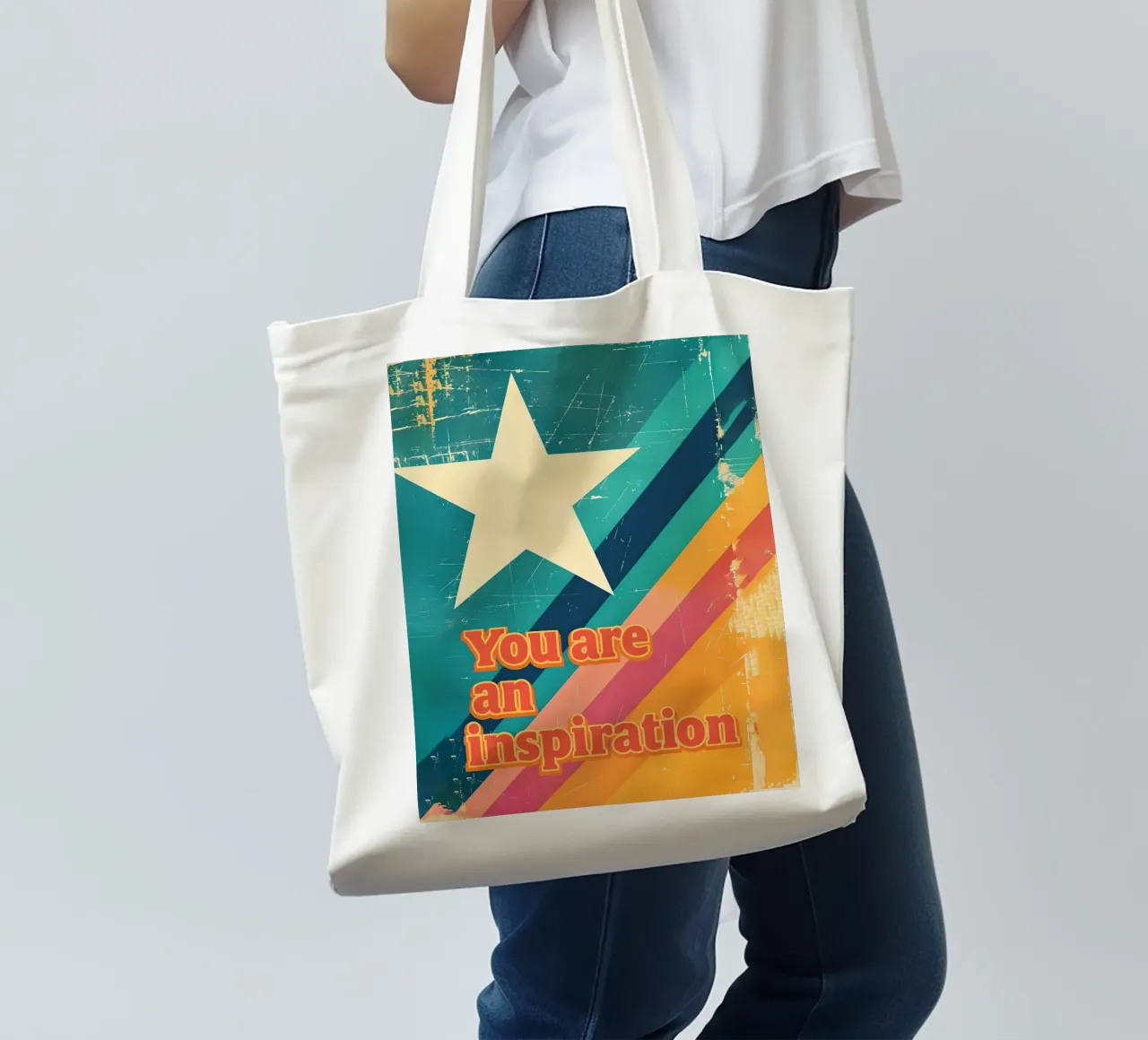 Poster retrò a forma di stella di ispirazione borsa in juta da 🥝 KIWI STORE