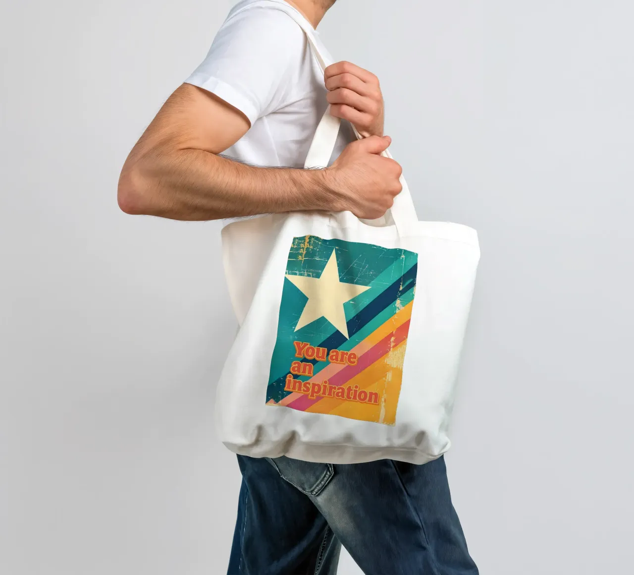 Poster retrò a forma di stella di ispirazione borsa in juta da 🥝 KIWI STORE