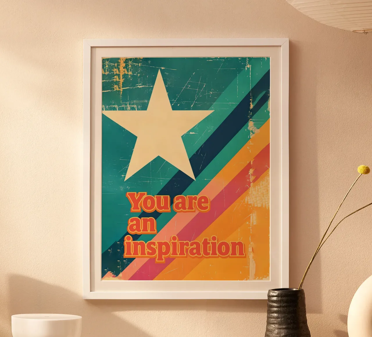 Poster retrò a forma di stella di ispirazione carta hahnemühle da 🥝 KIWI STORE