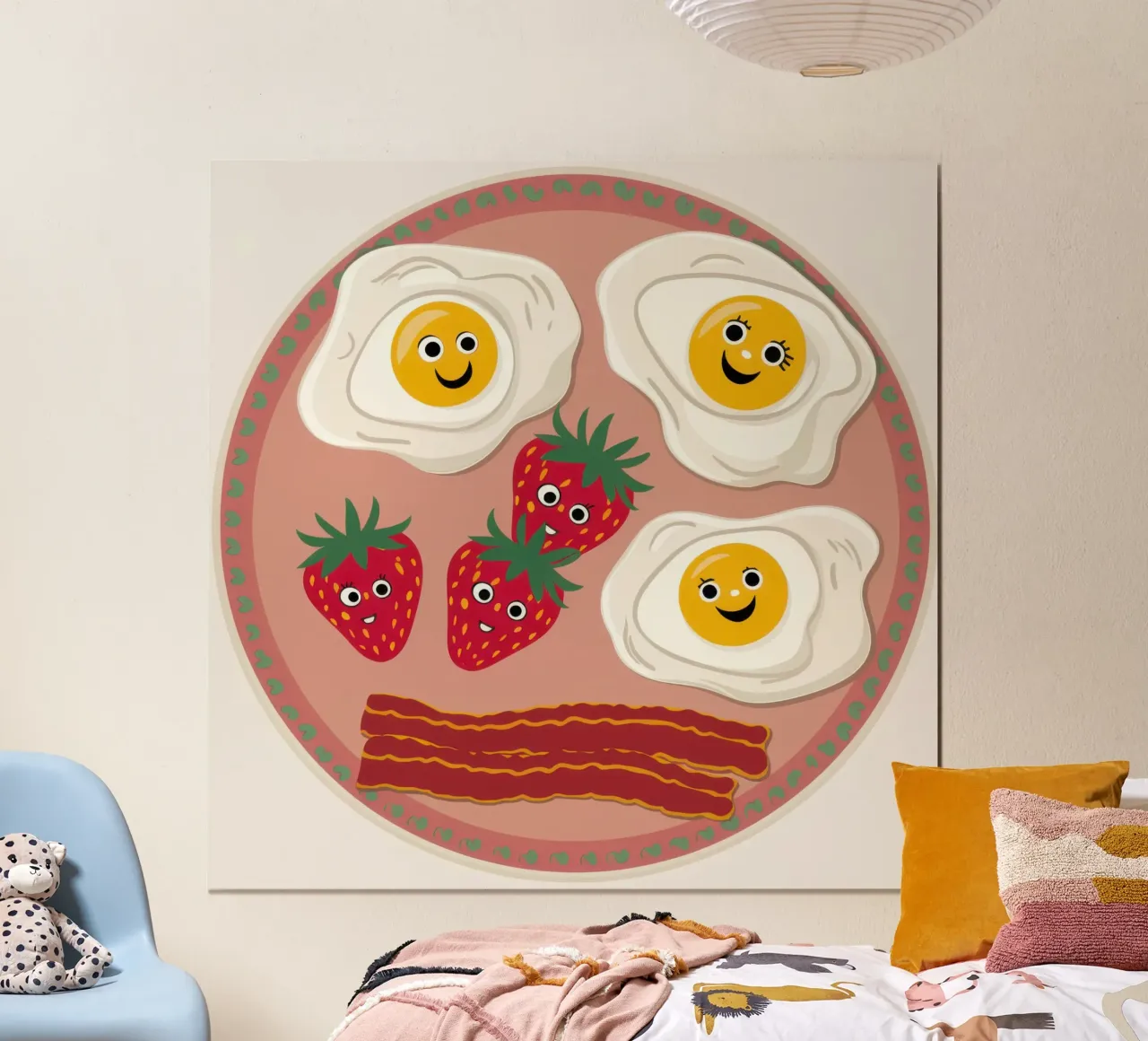 Delizia delle uova sorridenti poster con telaio in plastica da Gaia Viesta