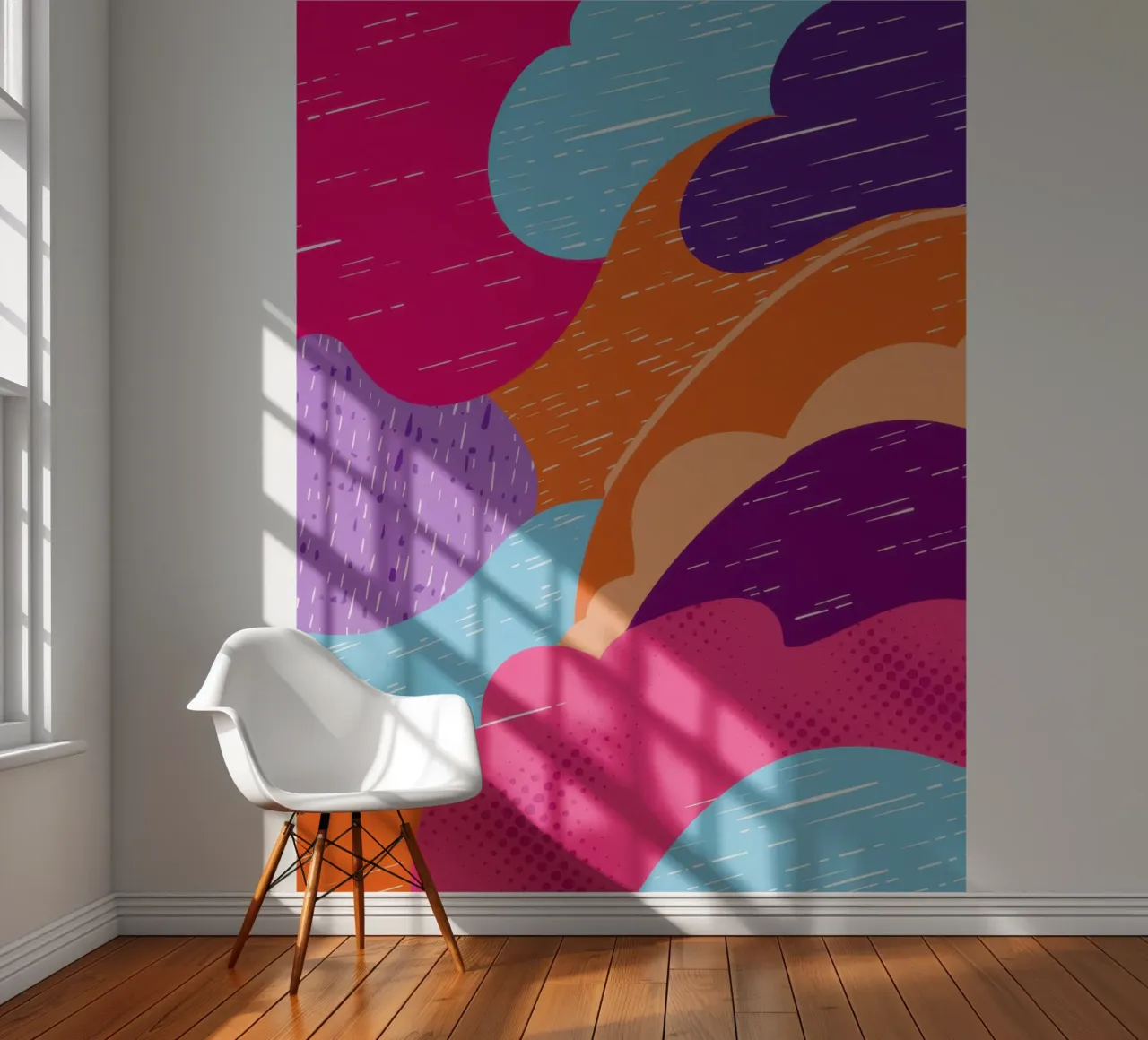 Golvend abstract patroon fotobehang van Obs Canvas