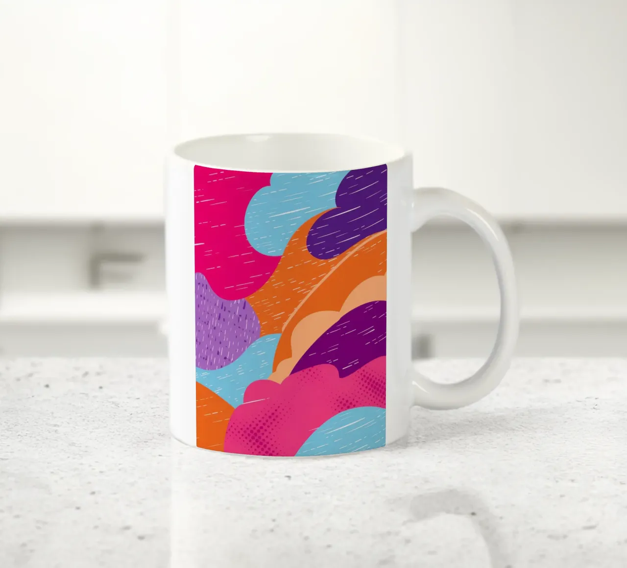 Wavy Abstract Pattern ceramic mug by Obs Canvas