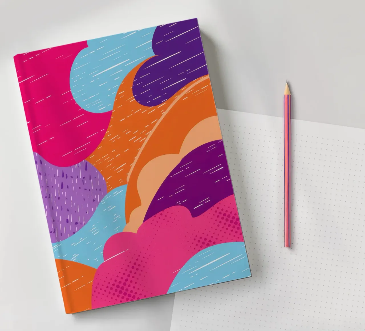 Wavy Abstract Pattern notebook by Obs Canvas