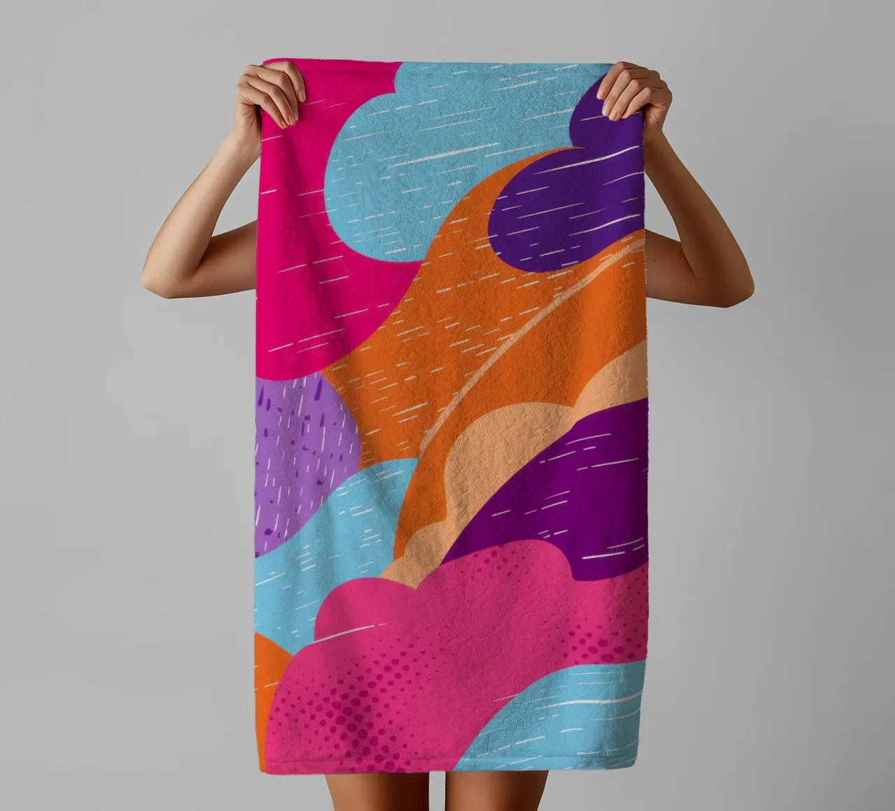 Wavy Abstract Pattern towel by Obs Canvas