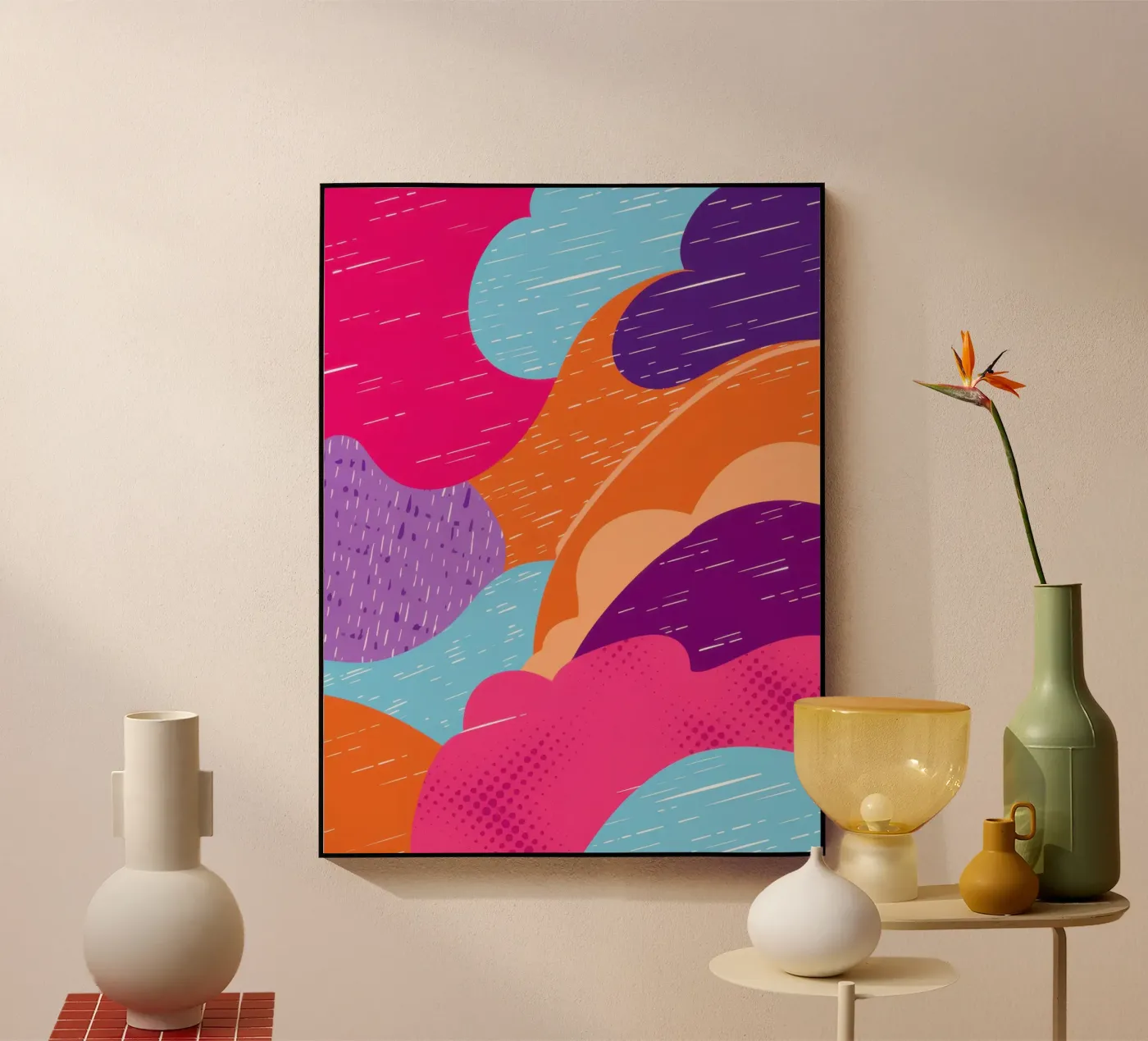 Wavy Abstract Pattern acryl van Obs Canvas