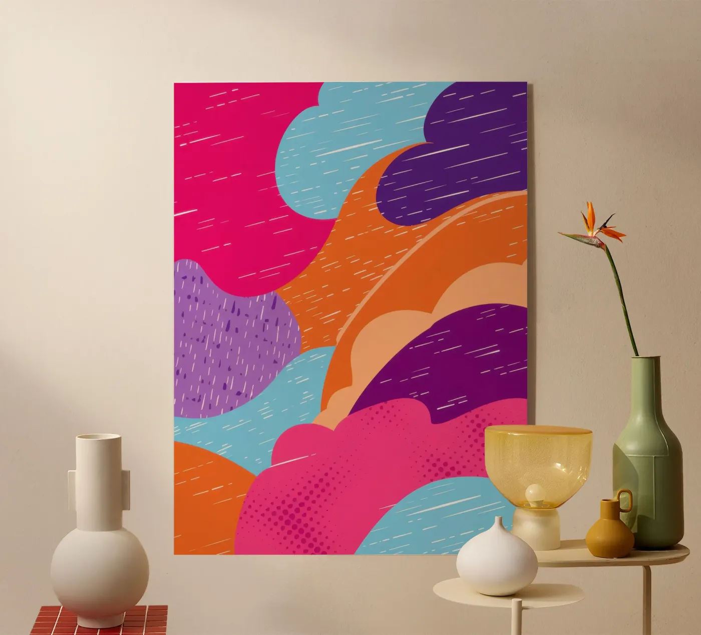 Wavy Abstract Pattern acryl van Obs Canvas