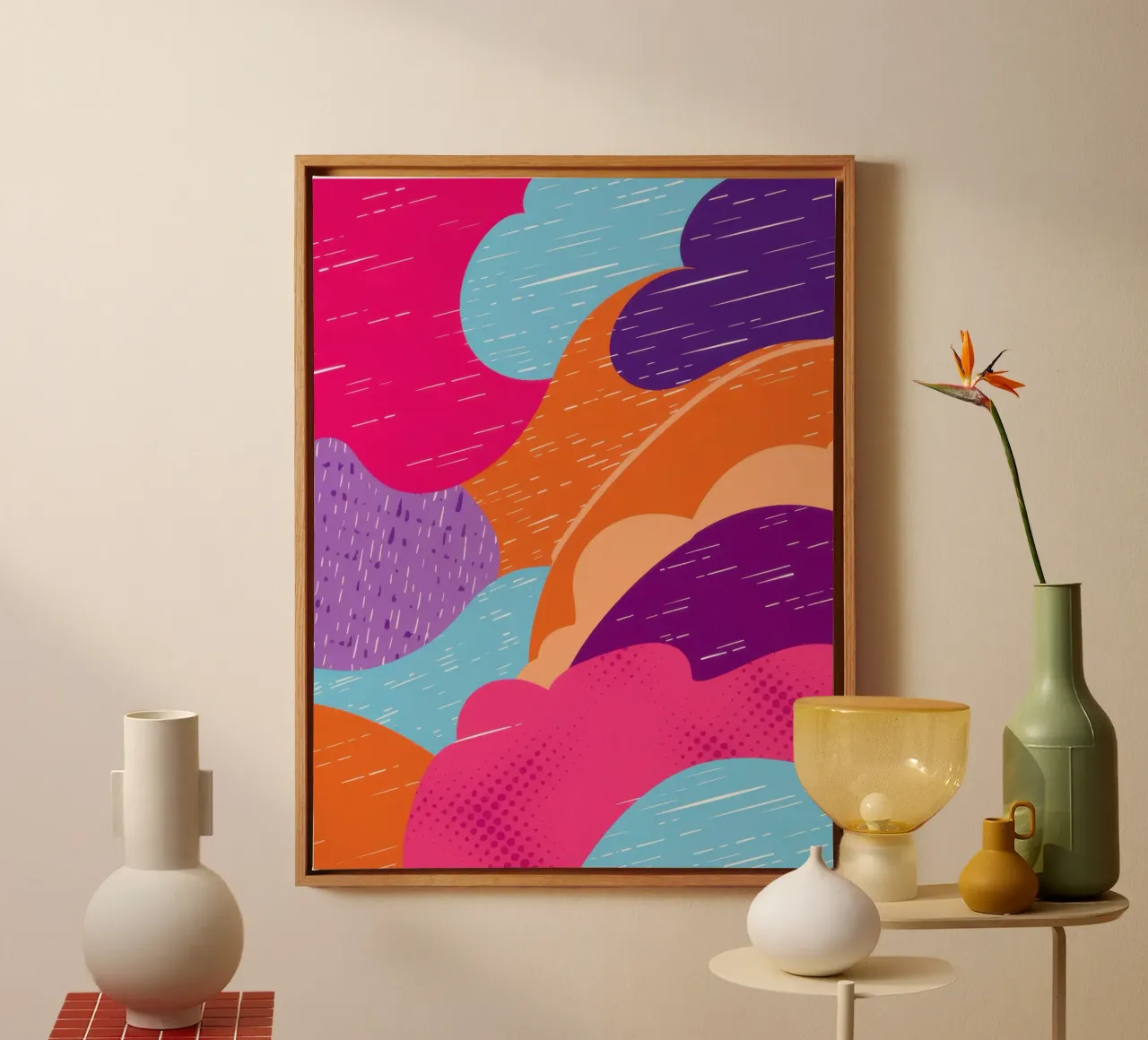 Motivo astratto ondulato tela da Obs Canvas