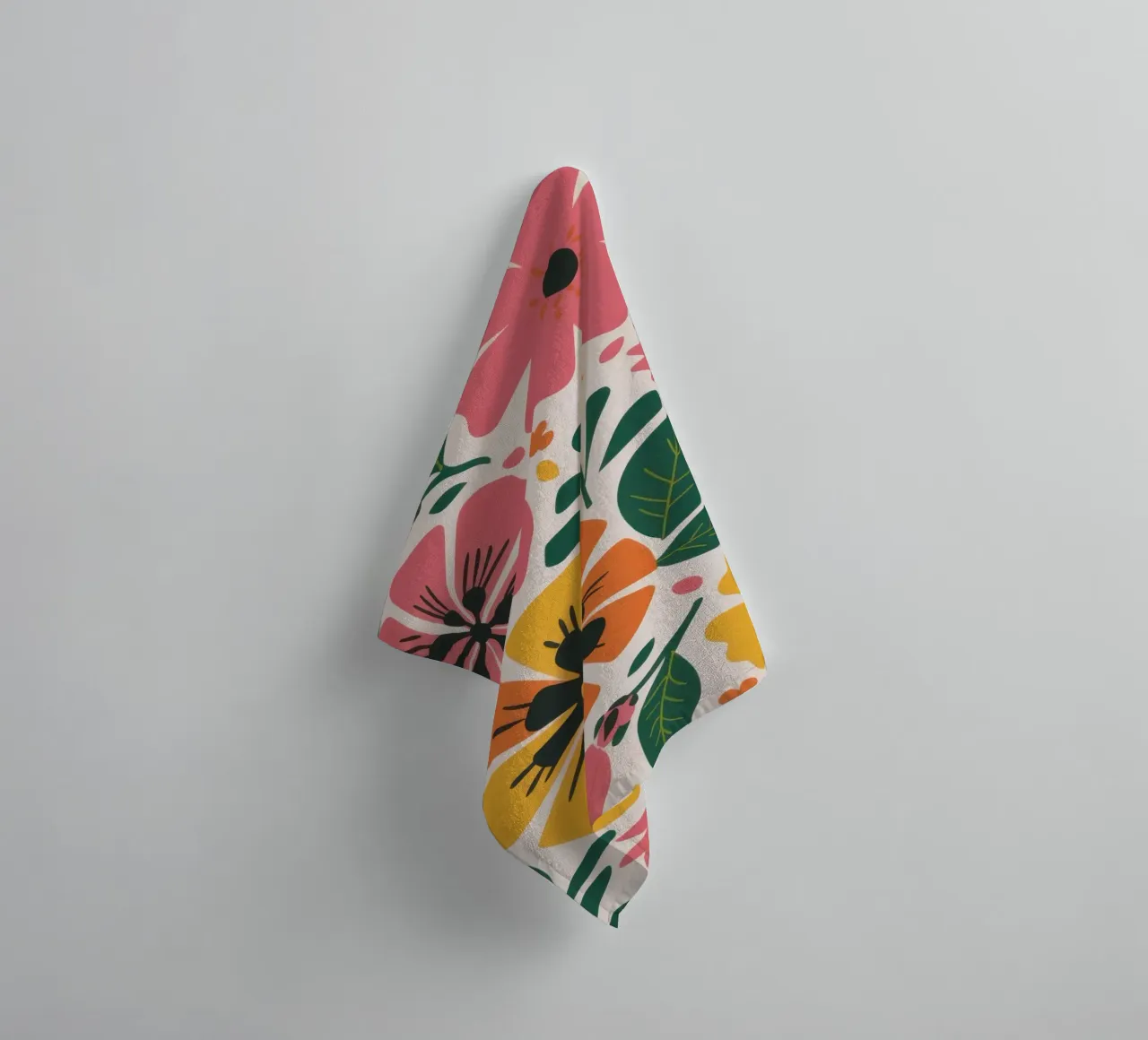 Joyful Floral Garden towel by Line Fable