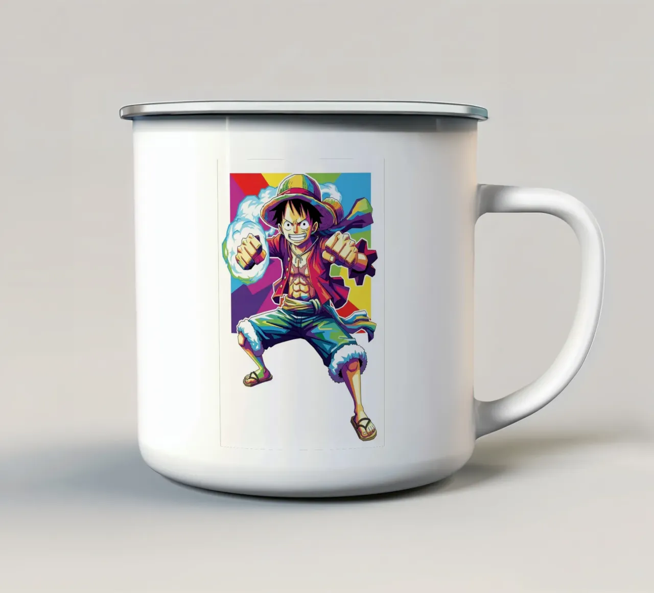One Piece- Monkey D. Luffy art (1) tazza in smalto da Hantamrata