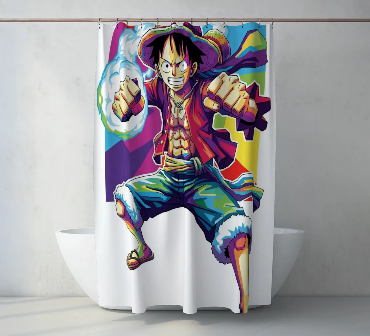 One Piece- Monkey D. Luffy art (1) tenda da doccia da Hantamrata