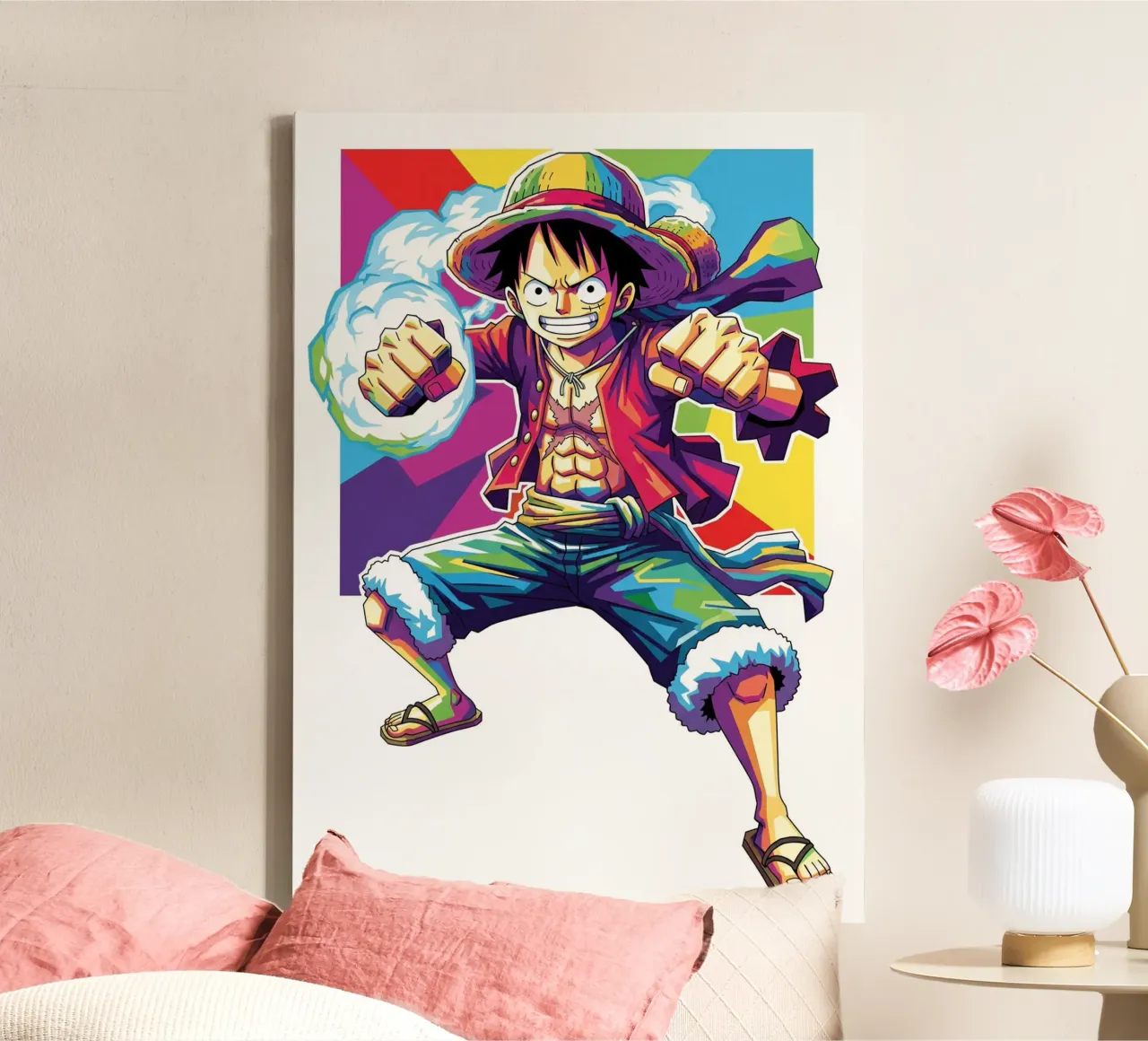 One Piece- Monkey D. Luffy art (1) tela da Hantamrata