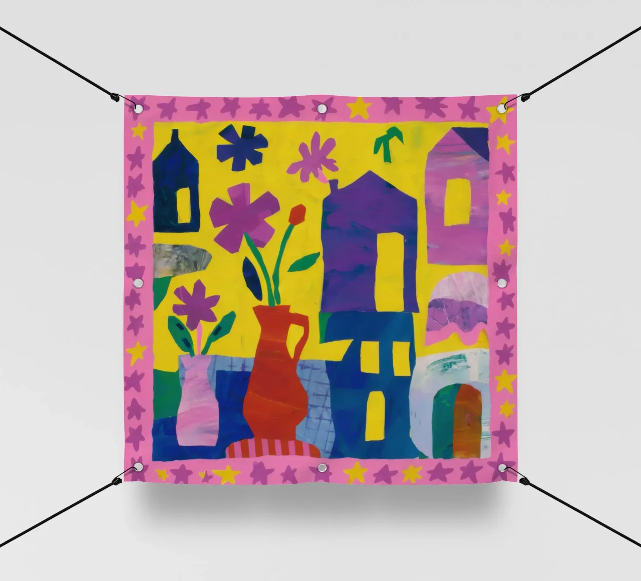 Sogno di un villaggio fauvista telo in pvc da Thistle Bloom