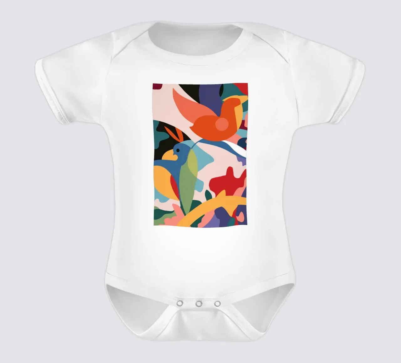Avian Leaf Abstract Kurzarm Babybody von Lunar Valentina