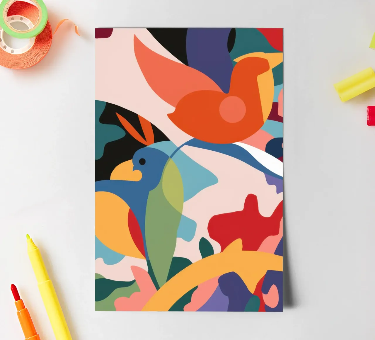 Avian Leaf Abstract Stickerbogen von Lunar Valentina
