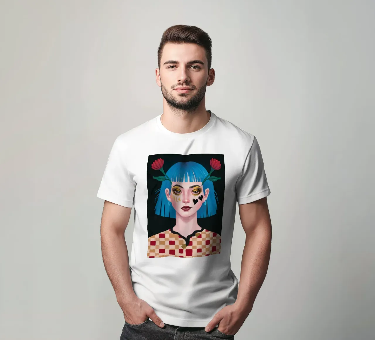 Sguardo azzurro e malinconico t-shirt da Gaia Viesta