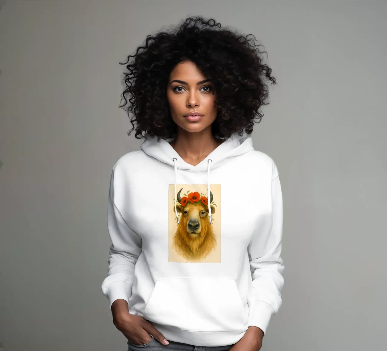 Bison of Bloom & Wisdom hoodie by Graceful Desine