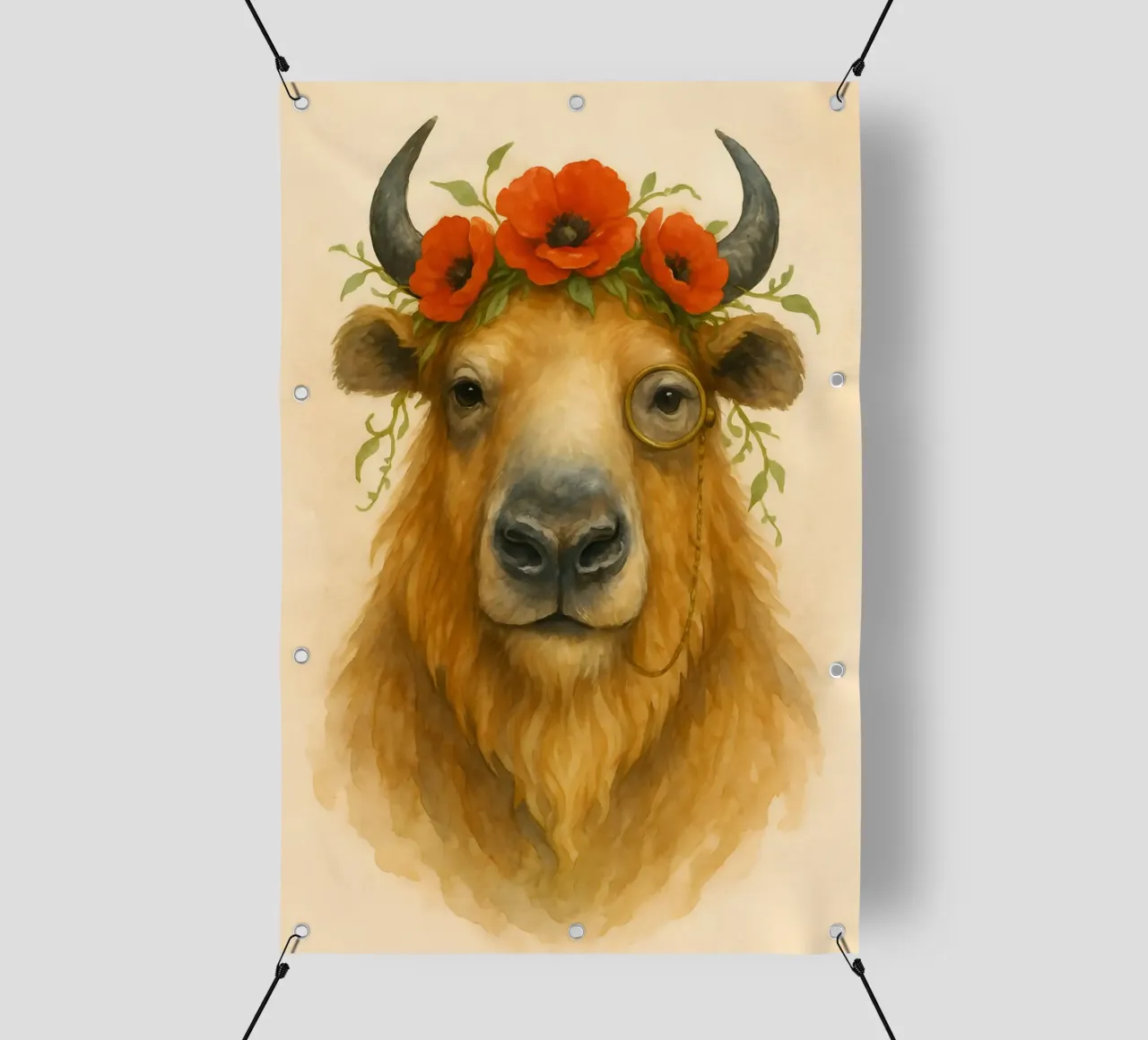 Bisonte della fioritura e della saggezza telo in pvc da Graceful Desine