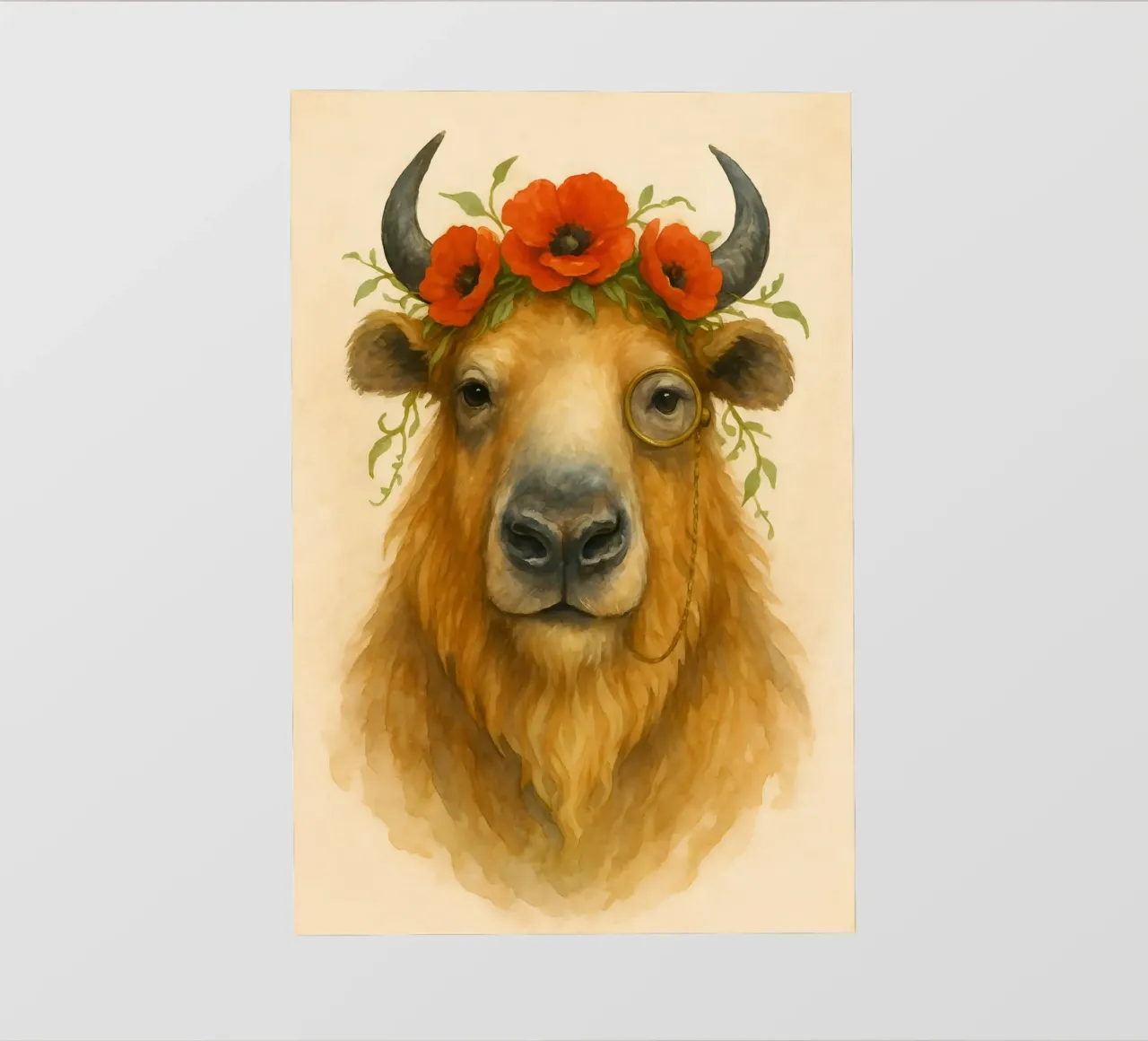 Bisonte della fioritura e della saggezza telo in pvc da Graceful Desine