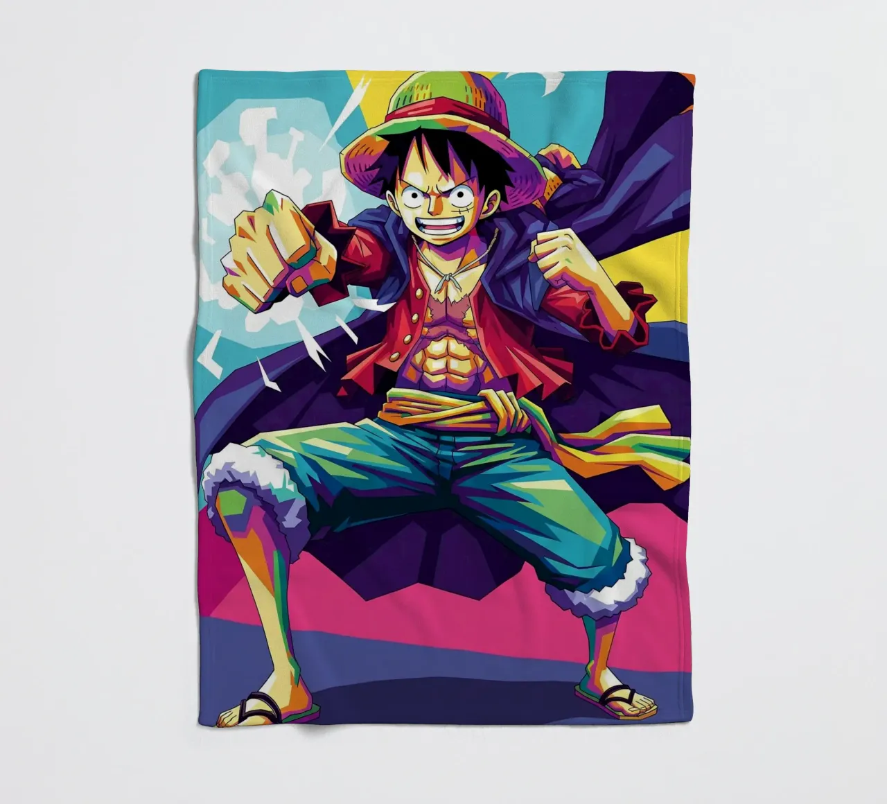 One Piece - Monkey D Luffy art (2) coperta in pile da Hantamrata