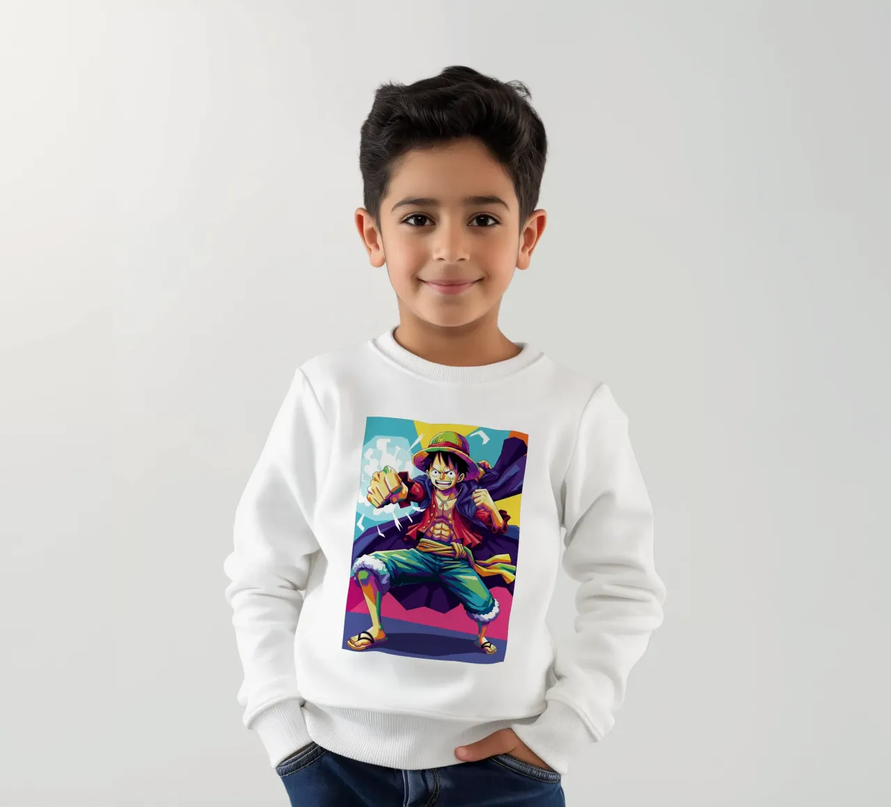 One Piece - Monkey D Luffy art (2) felpa bambino da Hantamrata