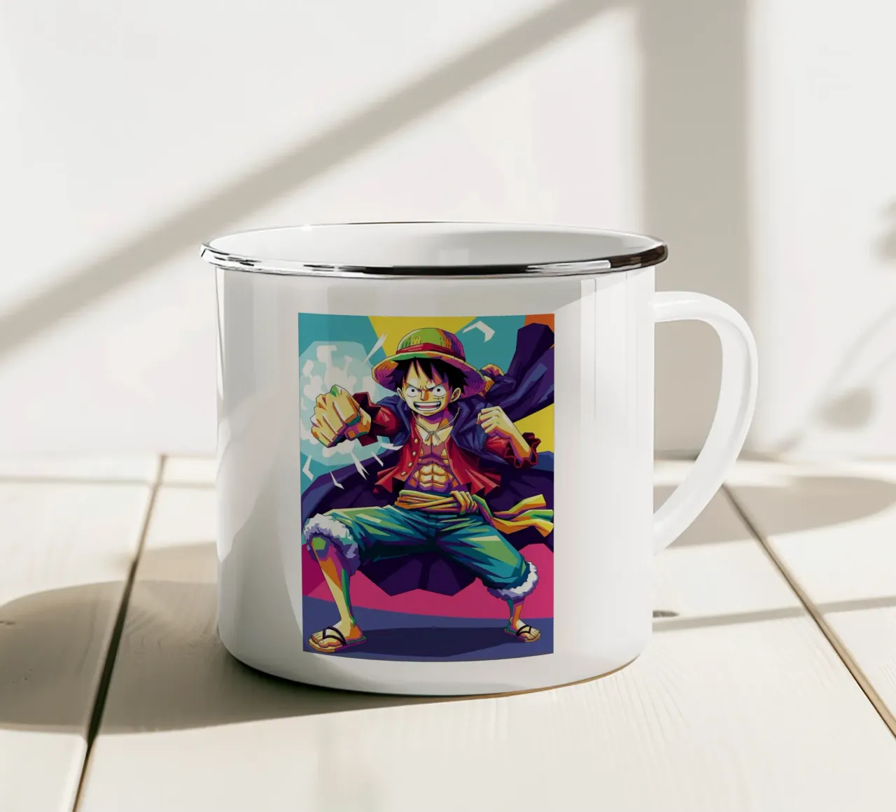 One Piece - Monkey D Luffy art (2) tazza in smalto da Hantamrata