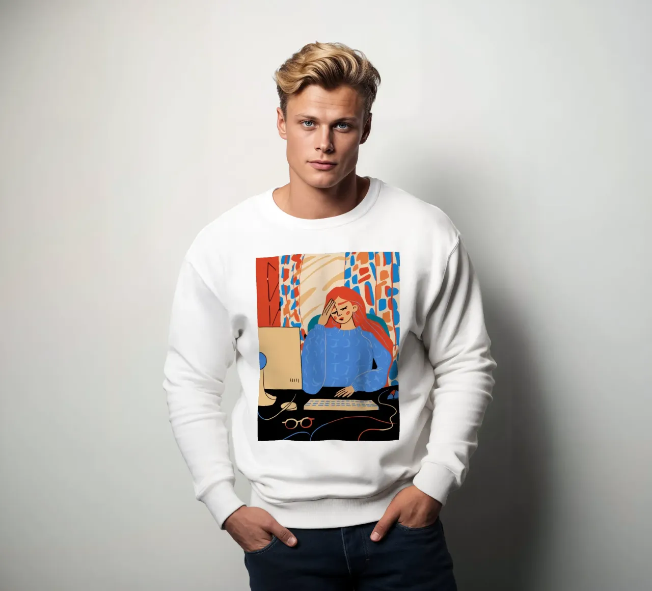 Creatief's knusse bureau sweatshirt van Thistle Bloom