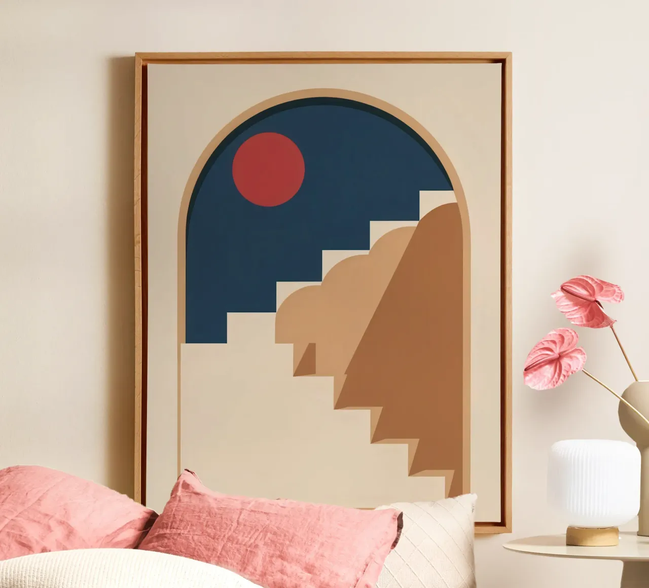 Scala ad arco Sole tela con Cornice a cassetta da Lunar Valentina