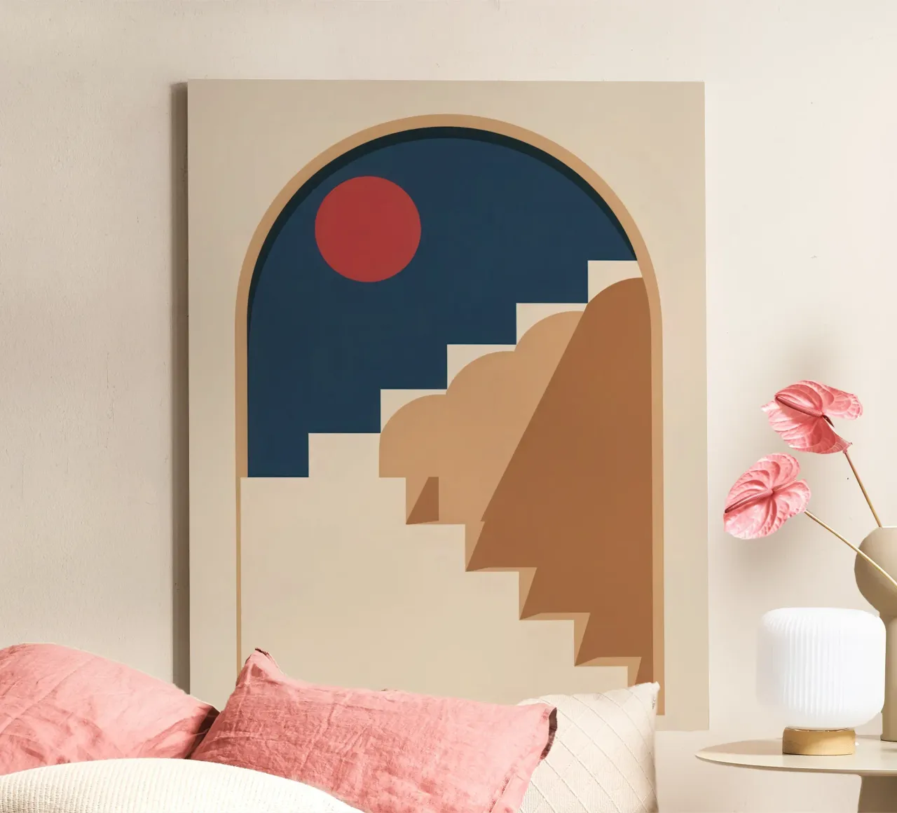 Scala ad arco Sole tela con Cornice a cassetta da Lunar Valentina