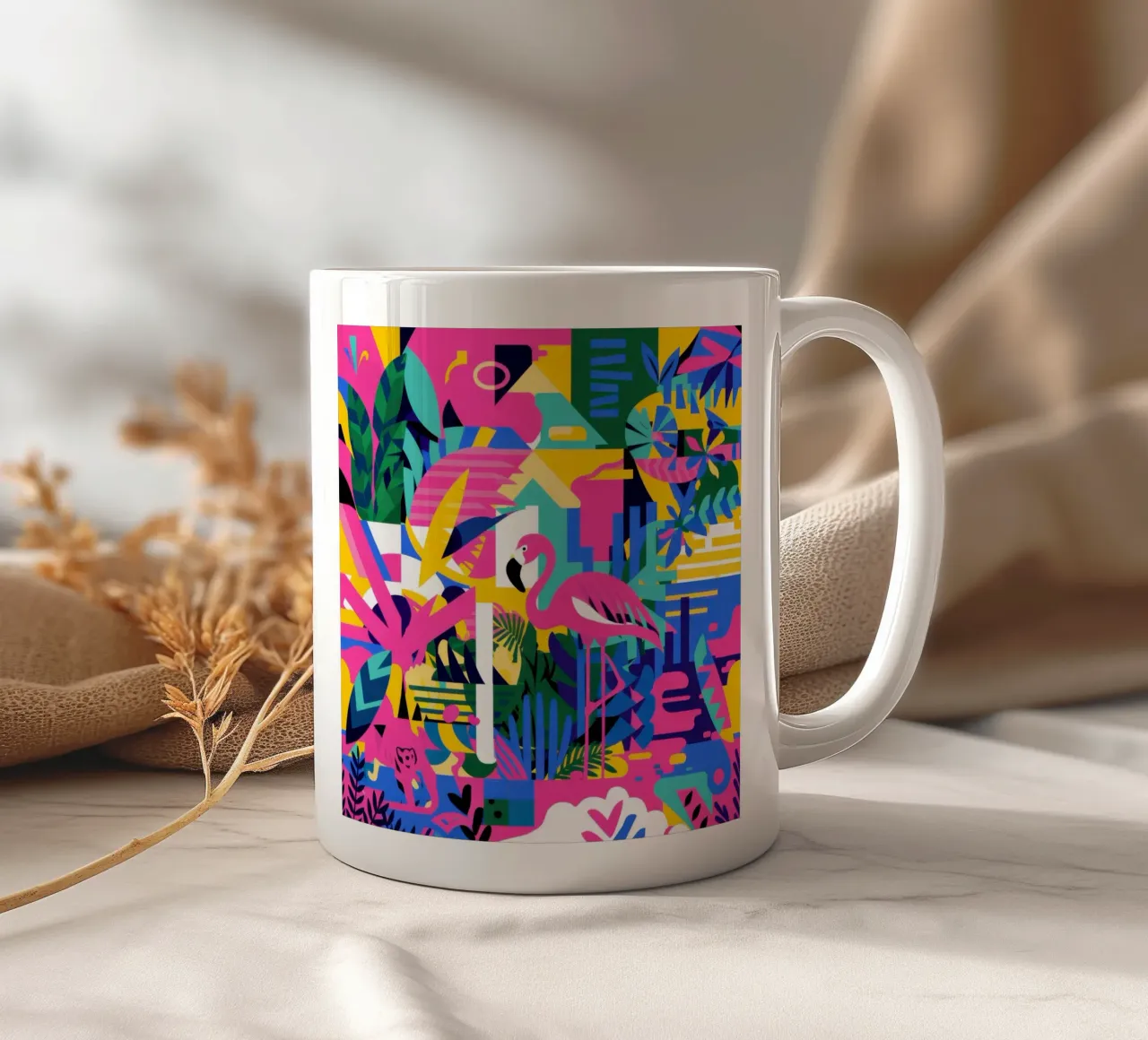Collage di città cromatiche tazza in ceramica da Line Fable