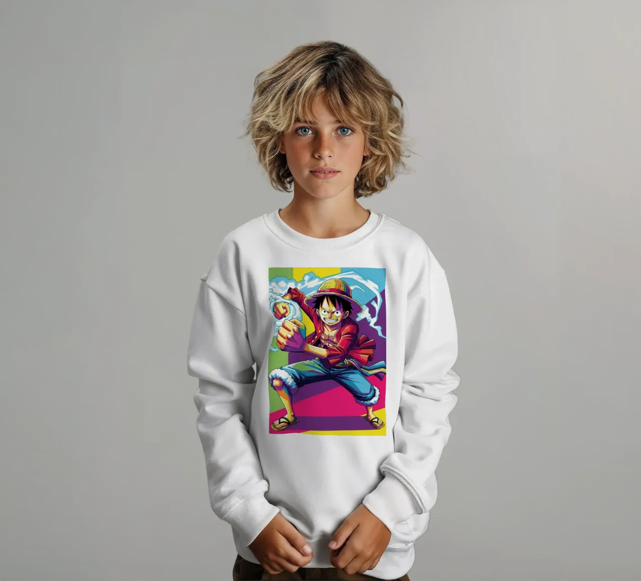 One piece - Monkey D Luffy art (3) felpa bambino da Hantamrata