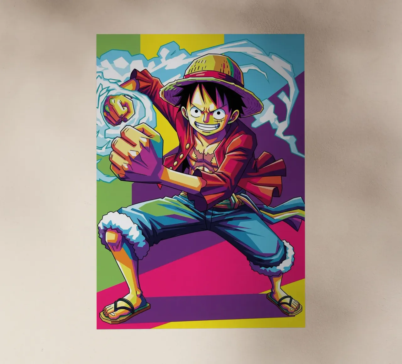 One piece - Monkey D Luffy art (3) pellicola backlit da Hantamrata