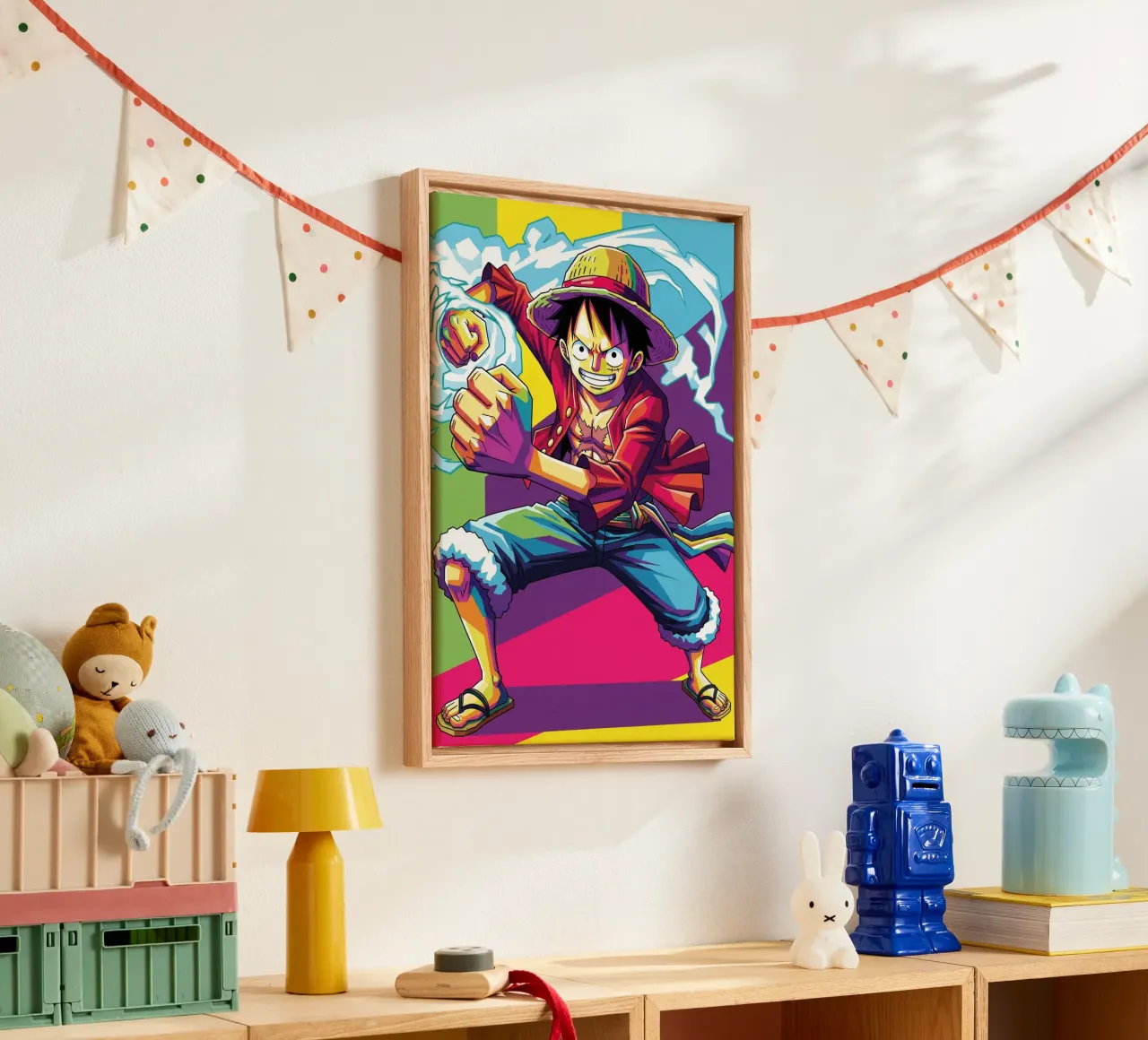 One piece - Monkey D Luffy art (3) tela con Cornice a cassetta da Hantamrata