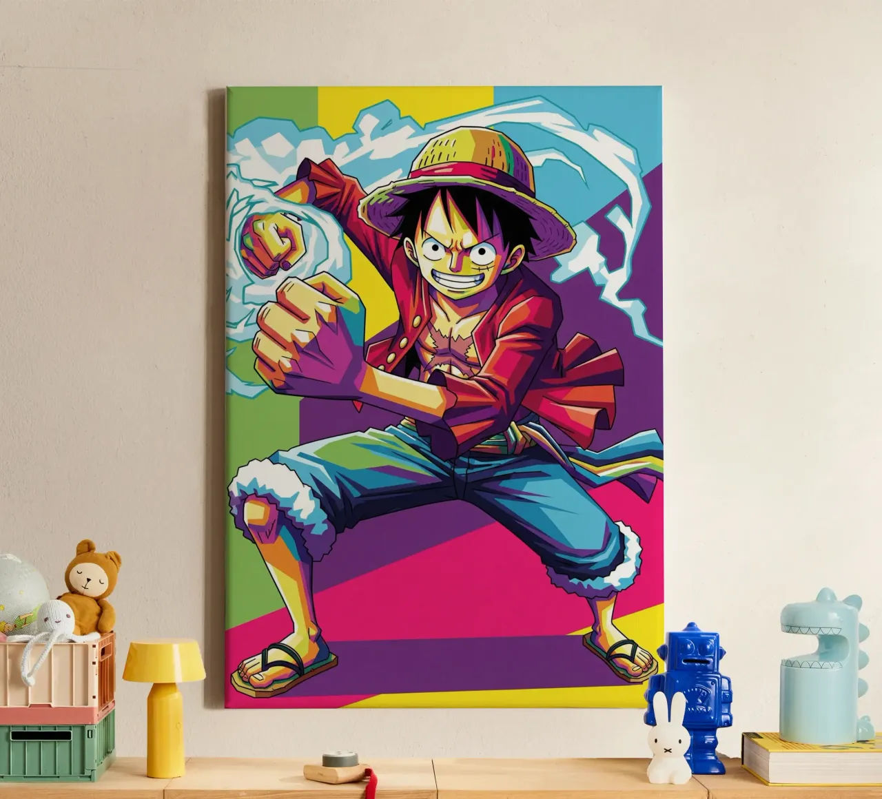 One piece - Monkey D Luffy art (3) tela con Cornice a cassetta da Hantamrata