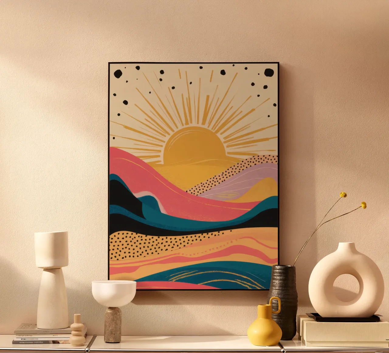 Strahlender Sonnenaufgang - Landschaft Alu-Dibond von Obs Canvas