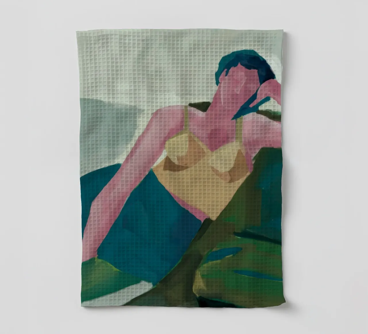 Classical Lounging Nude tea towel by Thistle Bloom