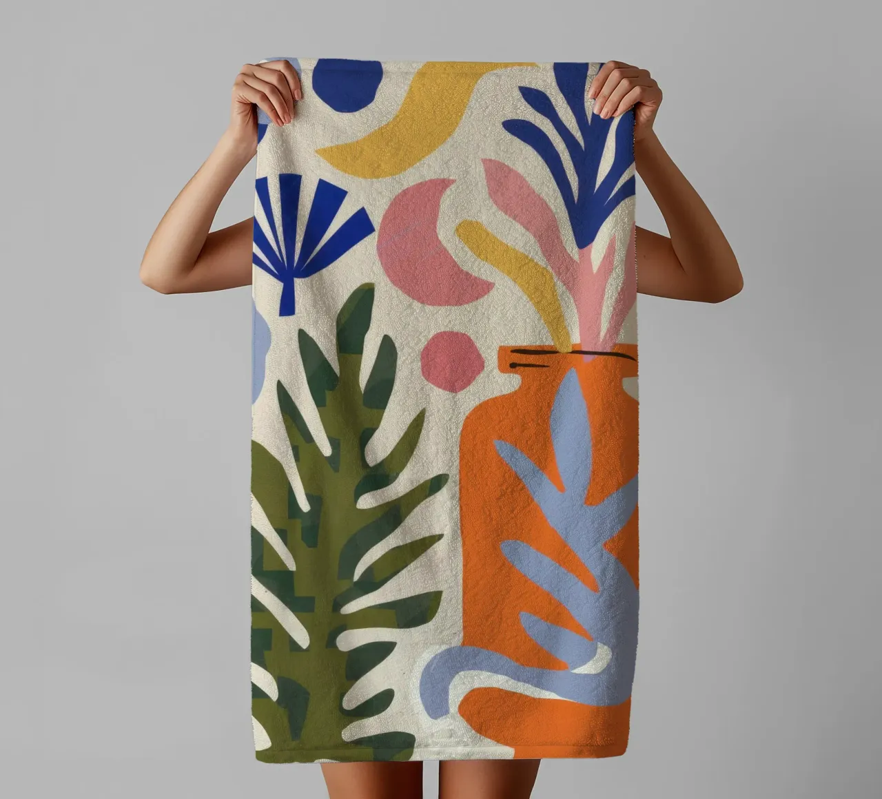 Abstract Botanical Harmony towel by Gaia Viesta