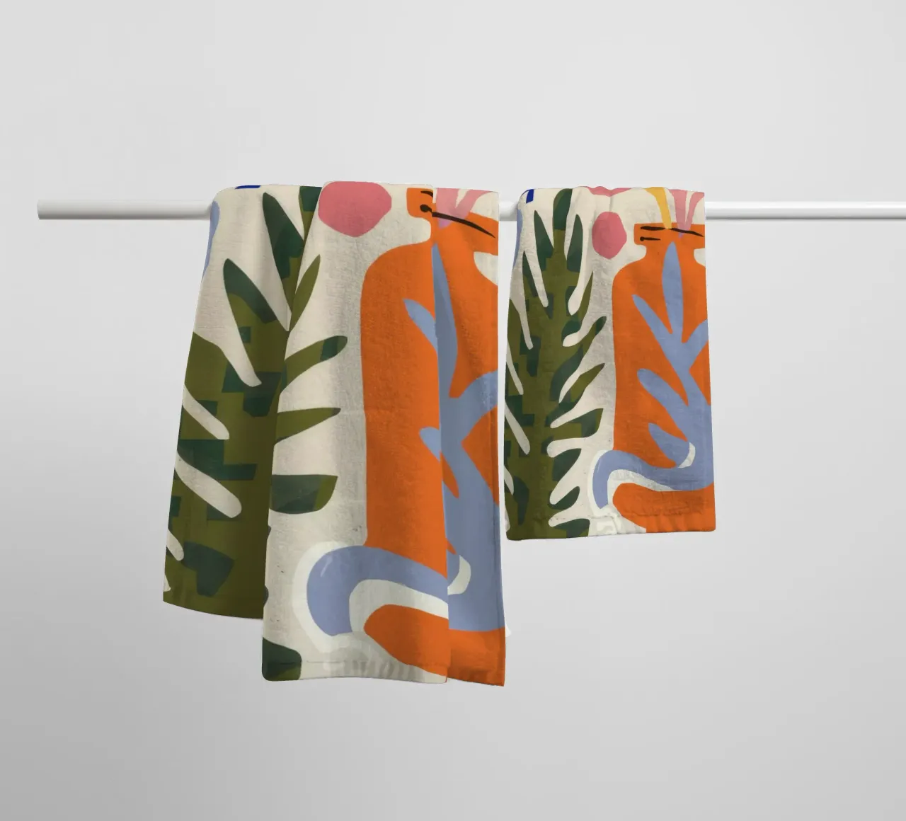 Abstract Botanical Harmony towel by Gaia Viesta