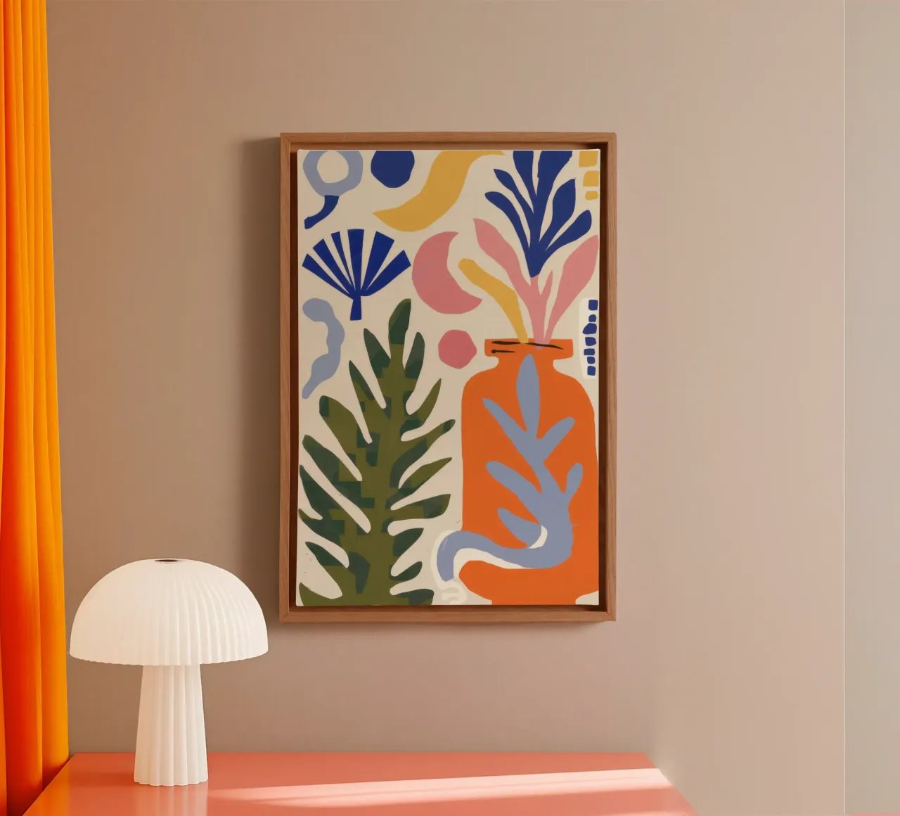 Abstracte botanische harmonie canvas met Baklijst van Gaia Viesta