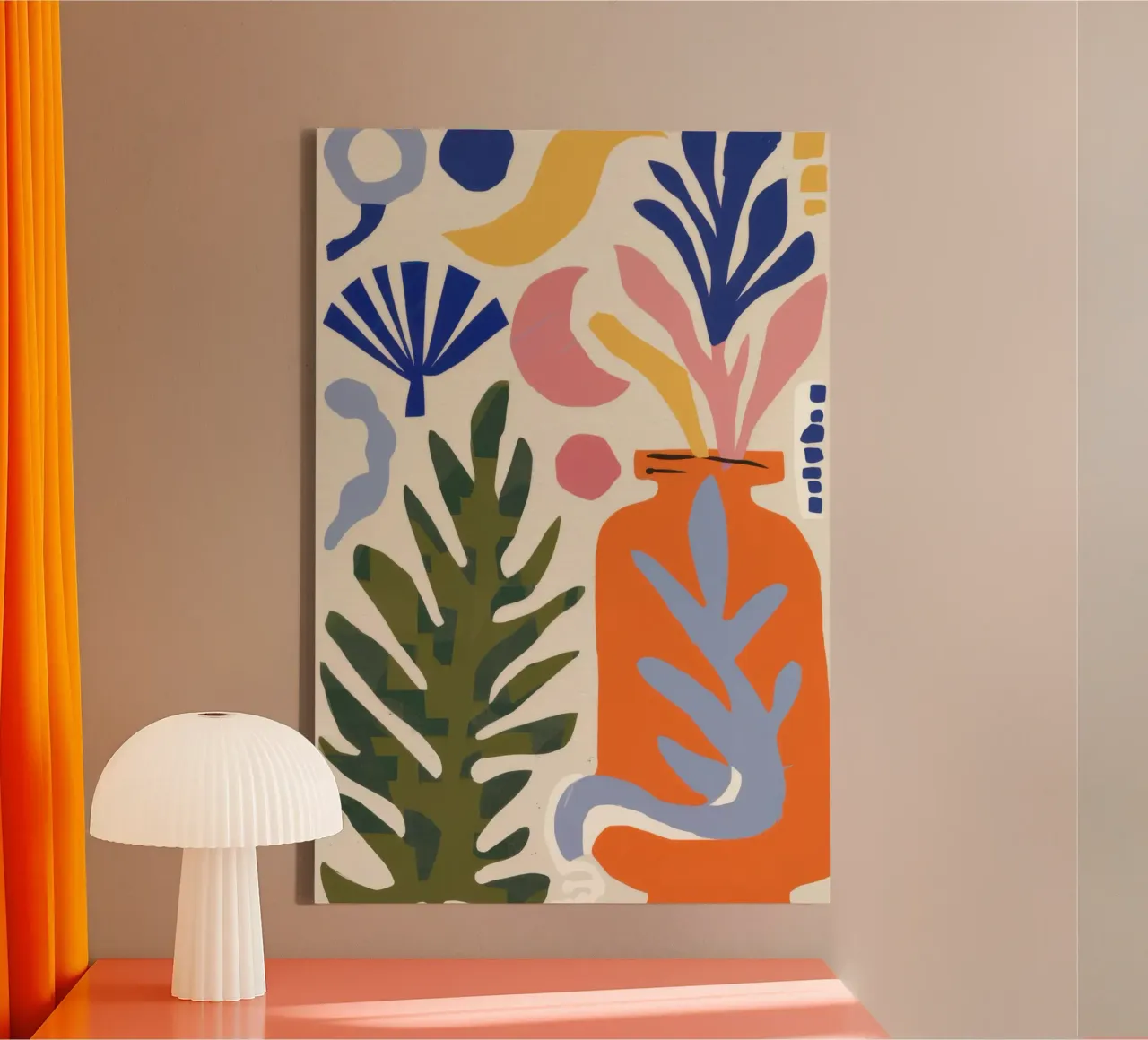Abstracte botanische harmonie canvas met Baklijst van Gaia Viesta