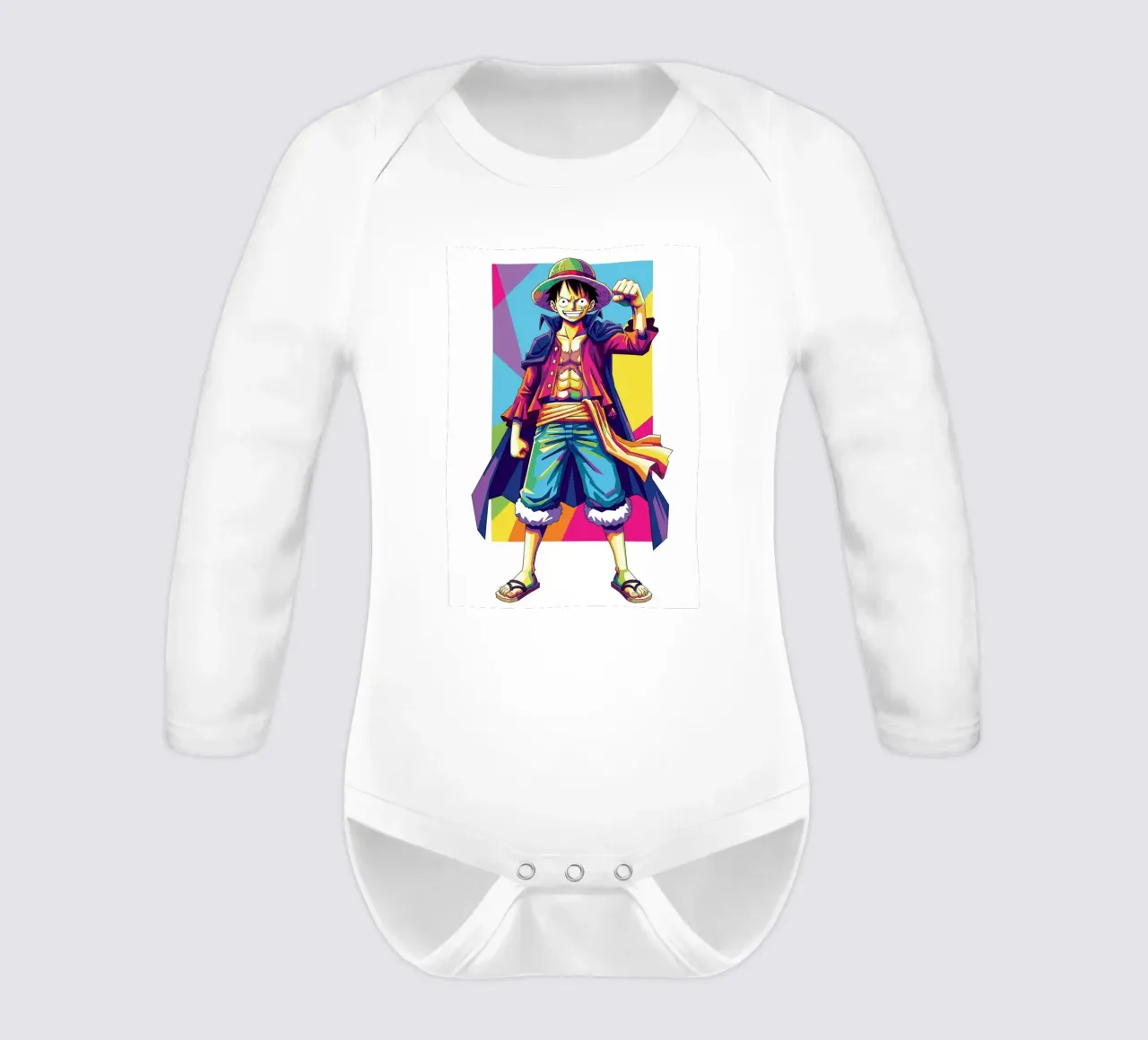 One Piece - Monkey D Luffy art (4) body neonato maniche lunghe da Hantamrata