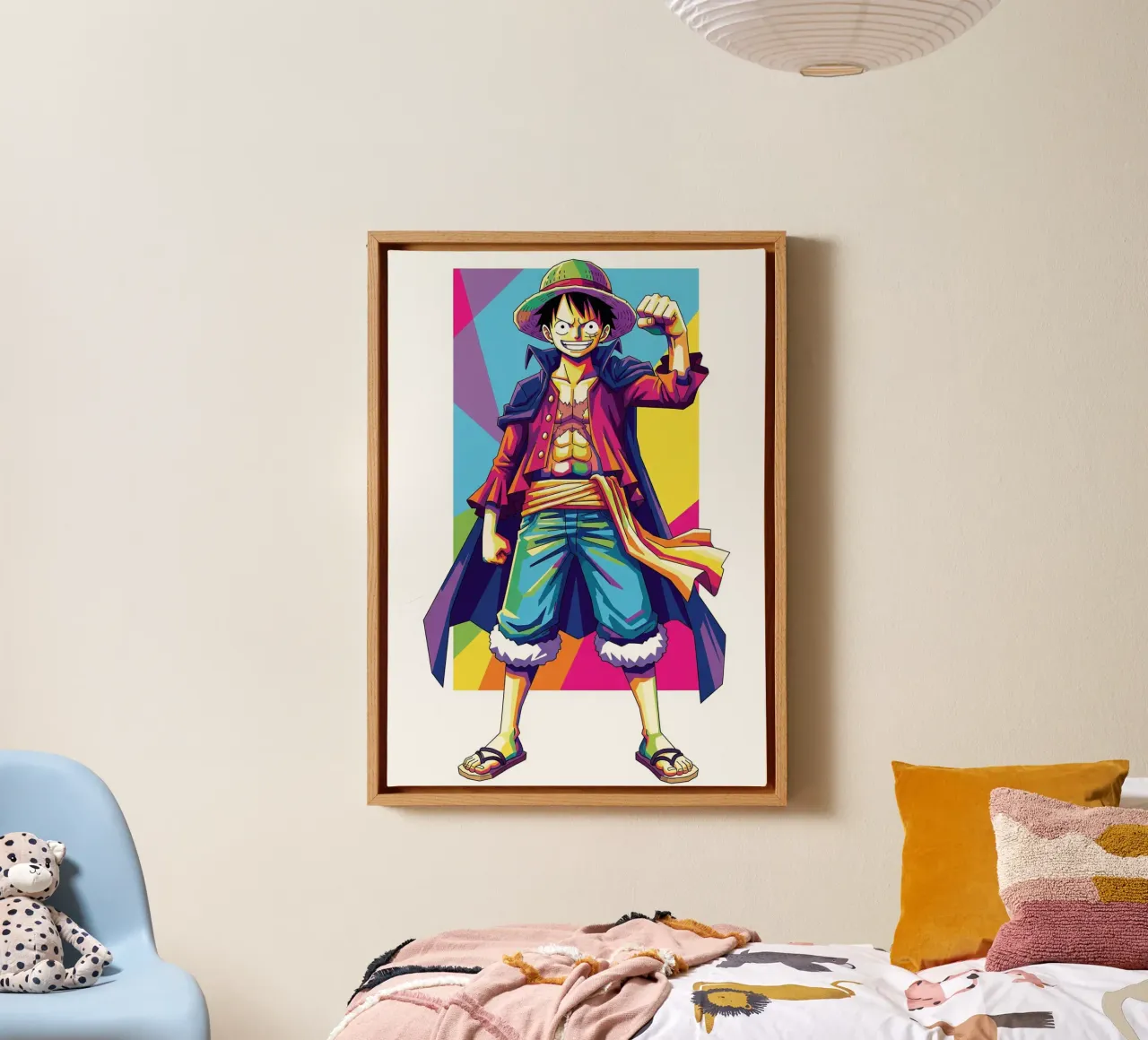 One Piece - Monkey D Luffy art (4) tela con Cornice a cassetta da Hantamrata