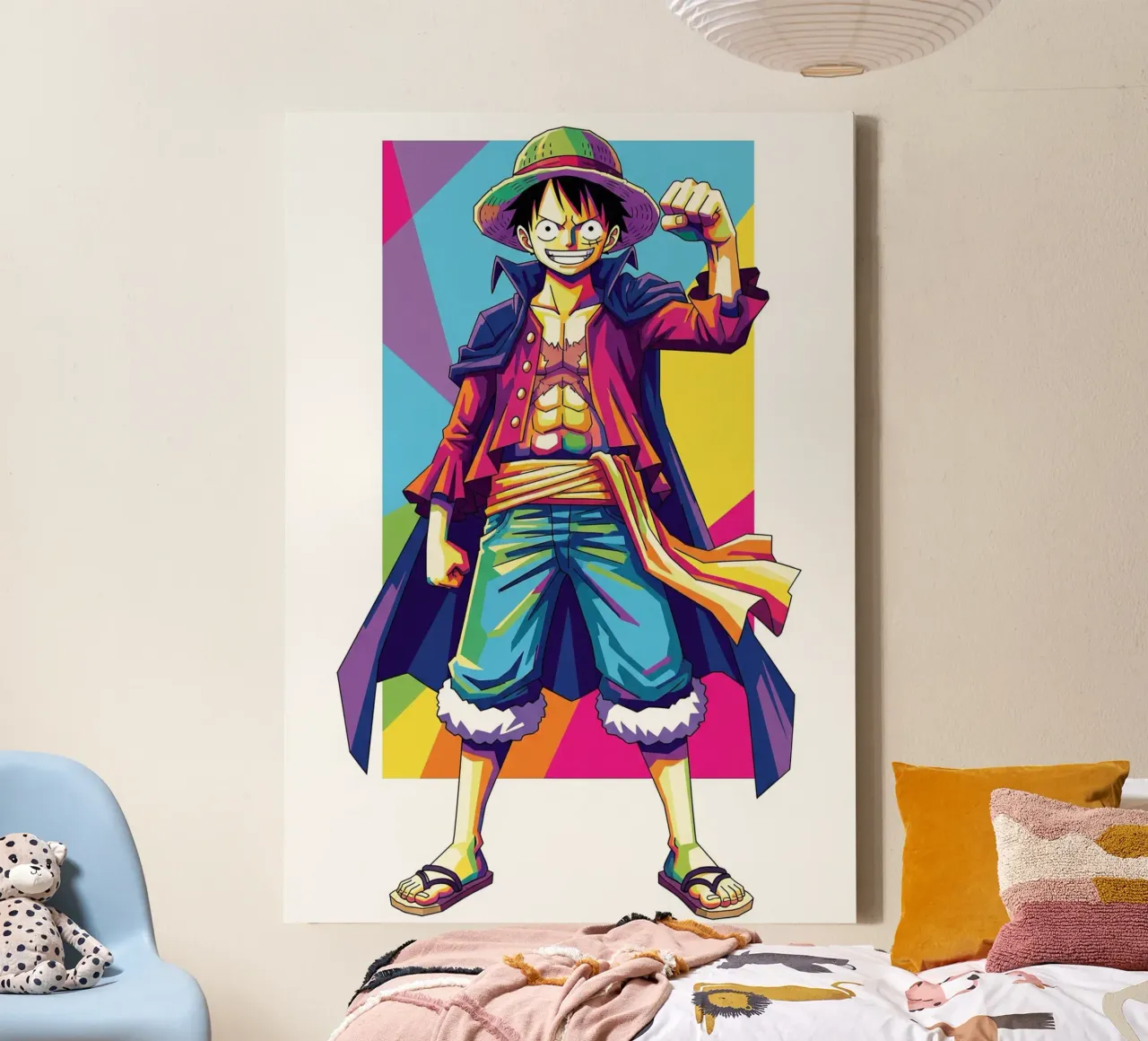 One Piece - Monkey D Luffy art (4) tela con Cornice a cassetta da Hantamrata